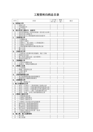 工程资料归档总目录