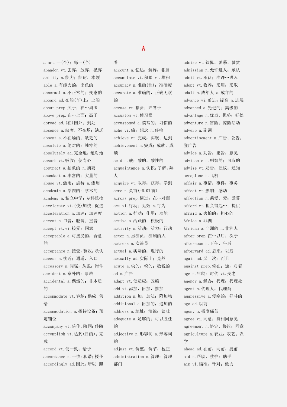 最新大学英语四级词汇表_第2页