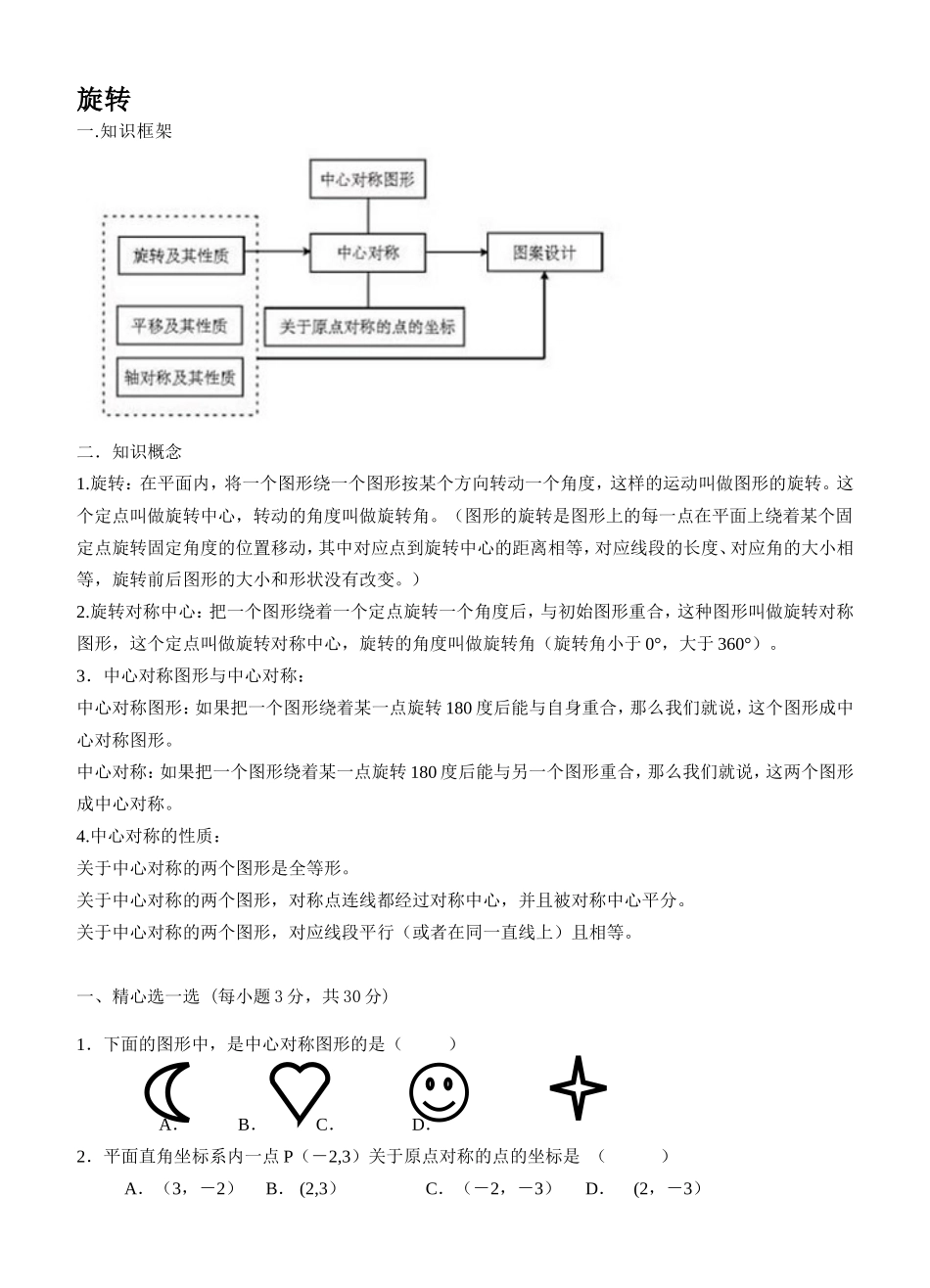 旋转知识点和练习题_第1页