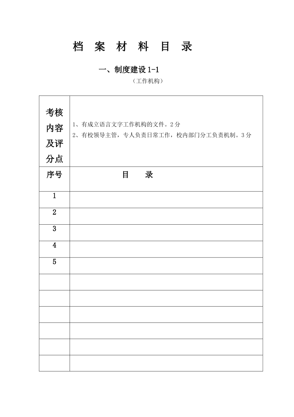 （校园环境）档案材料目录_第1页