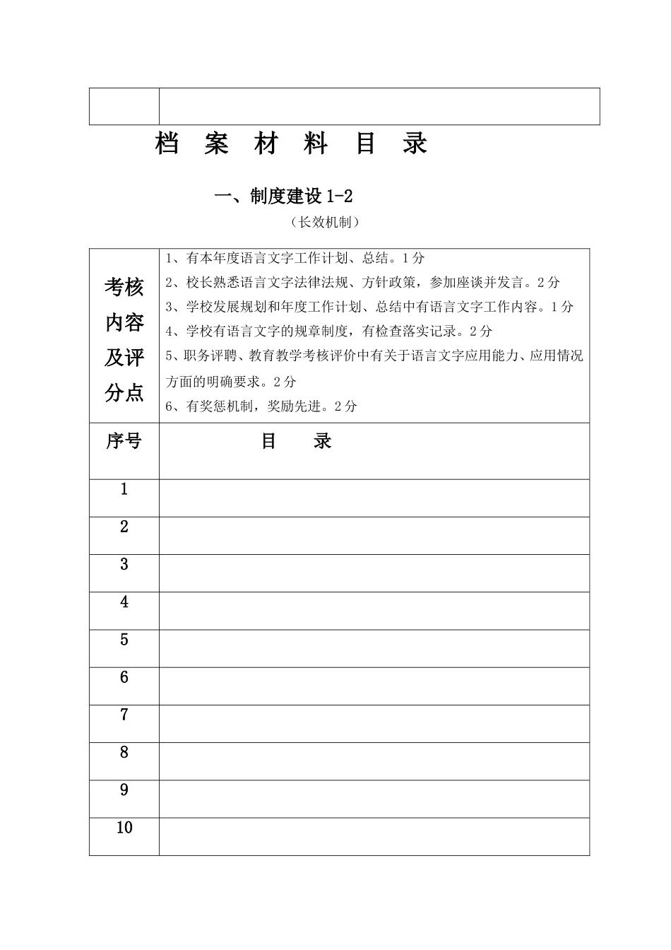 （校园环境）档案材料目录_第2页