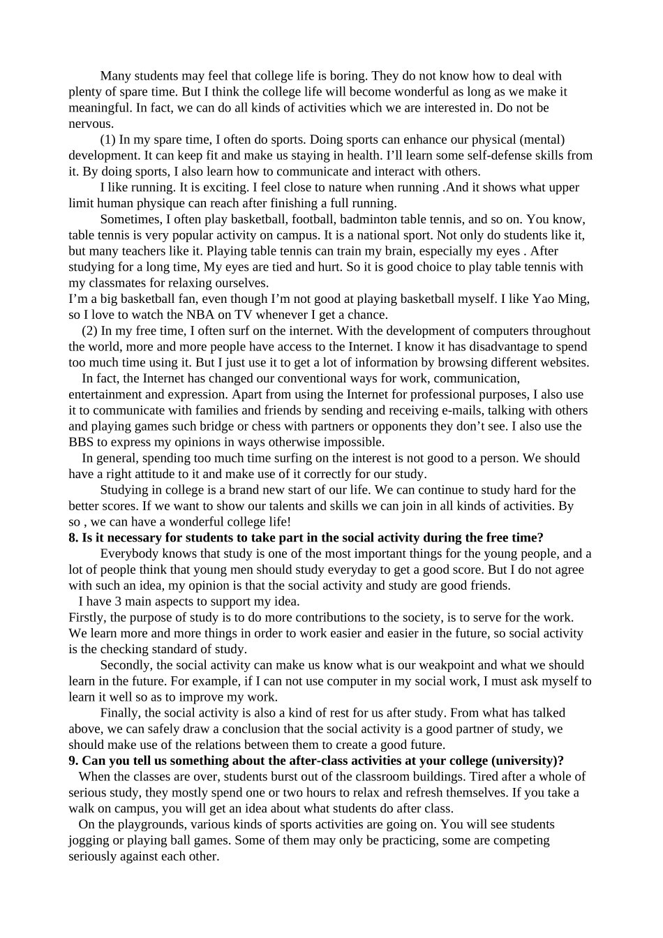 英语口语技能训练练习话题精编_第3页