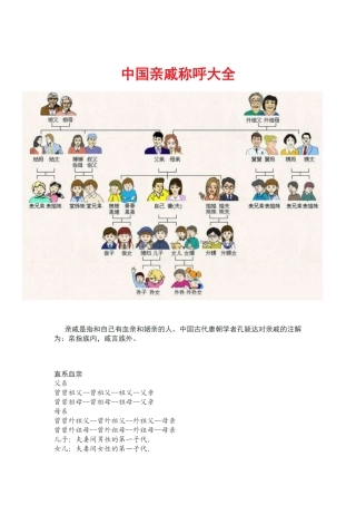 中国亲戚称呼大全