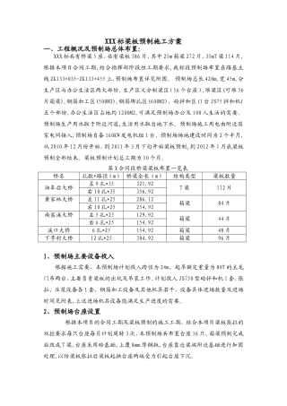 XXX标梁板预制施工方案