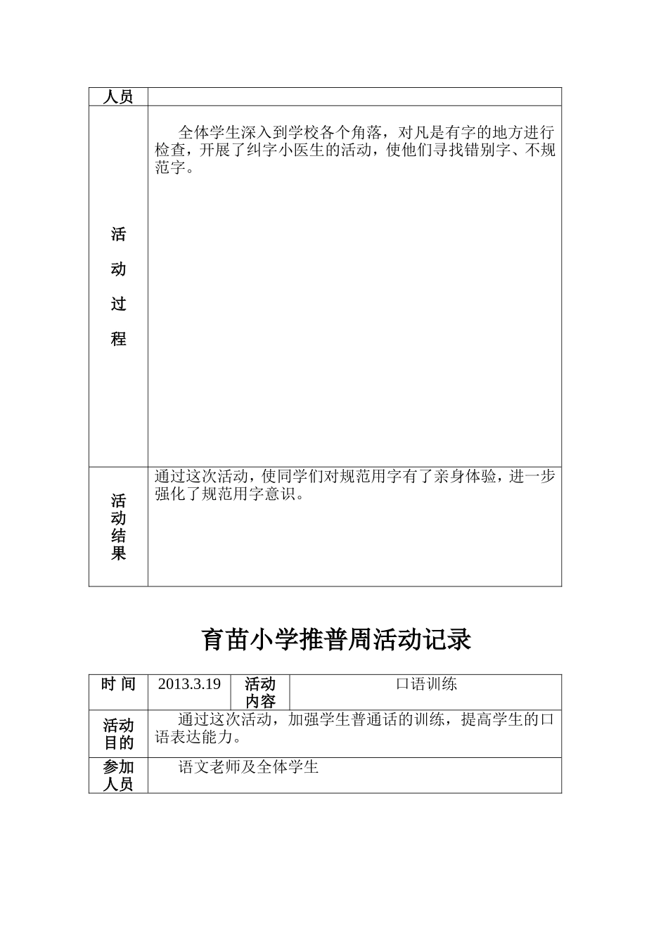 育苗小学推普周活动记录_第2页
