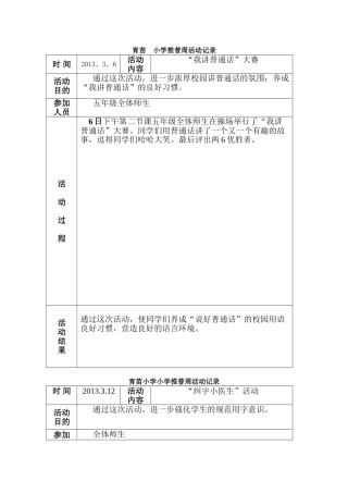 育苗小学推普周活动记录