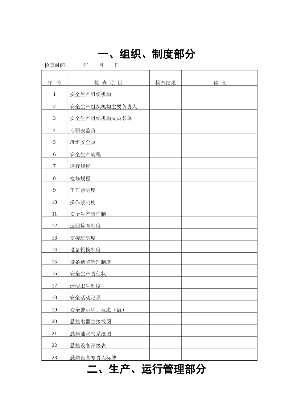 XXX水电厂安全检查项目表_第3页