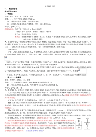 密度测量方法知识点梳理汇总