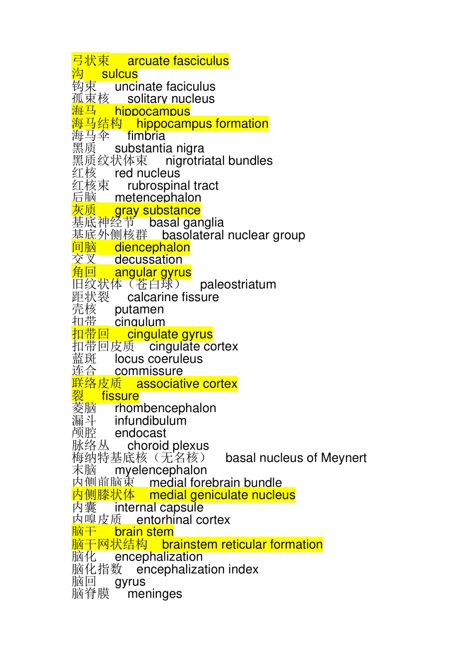 大脑结构名词中英文对照_第2页