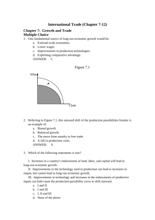 International Trade (Chapter 7-12)知识点梳理汇总
