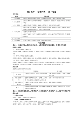 第2课时法律护我法不可违 教学设计