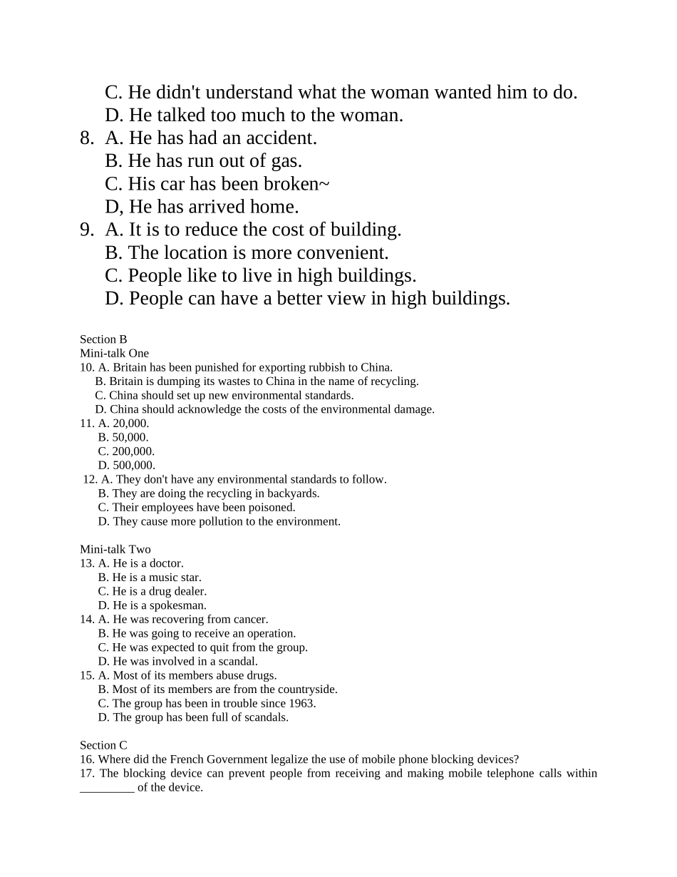 Part I Listening Comprehension 知识点梳理汇总_第2页