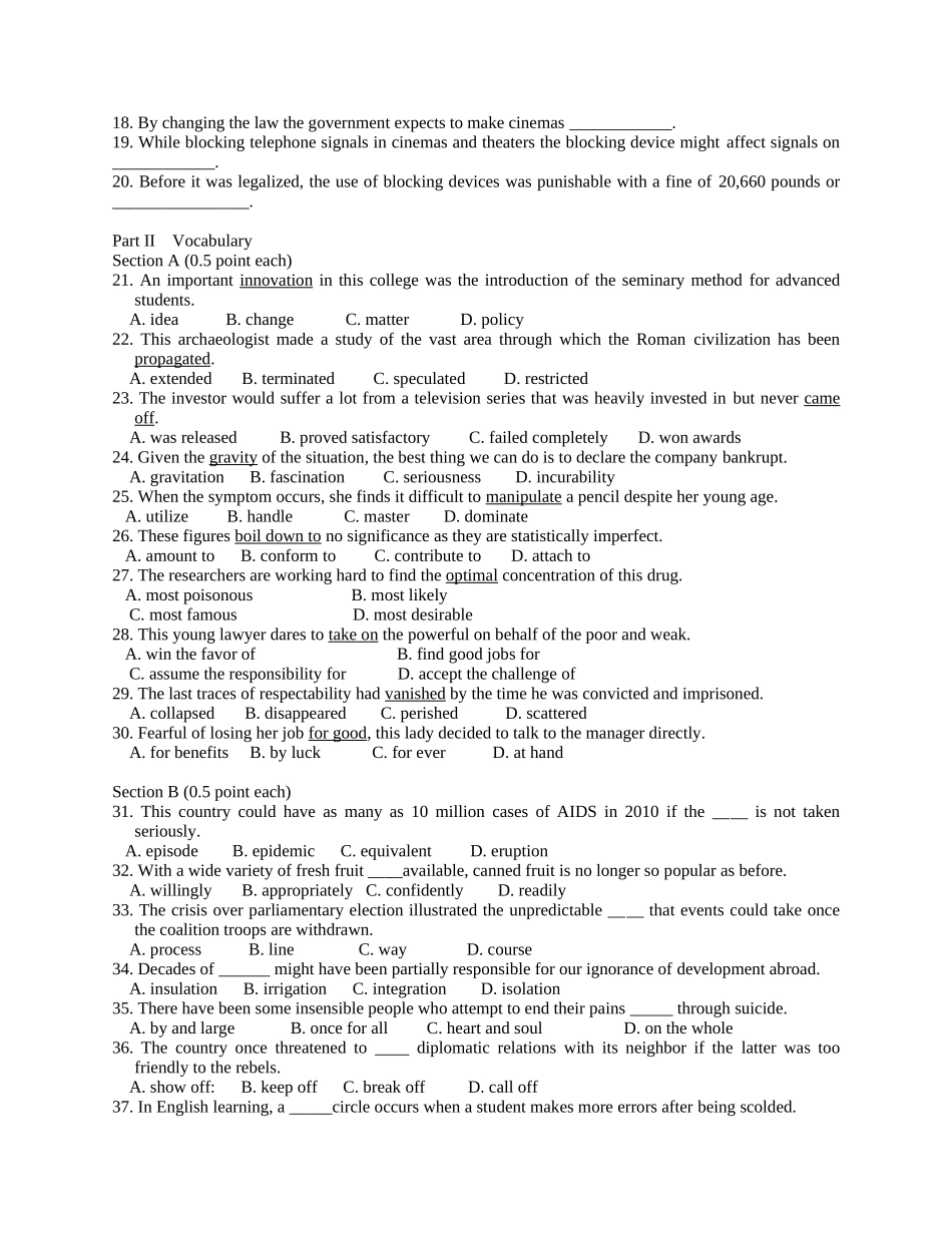 Part I Listening Comprehension 知识点梳理汇总_第3页