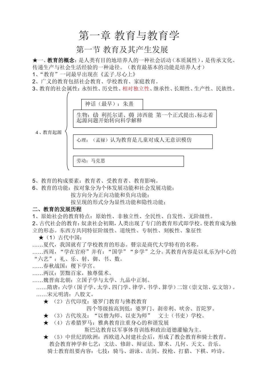 第一章教育与教育学知识点梳理_第1页