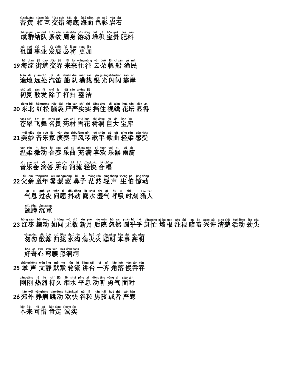 部编版三年级上册语文词表（注音版）_第2页