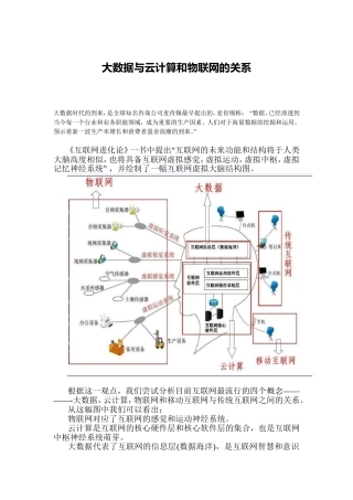 大数据与云计算和物联网的关系