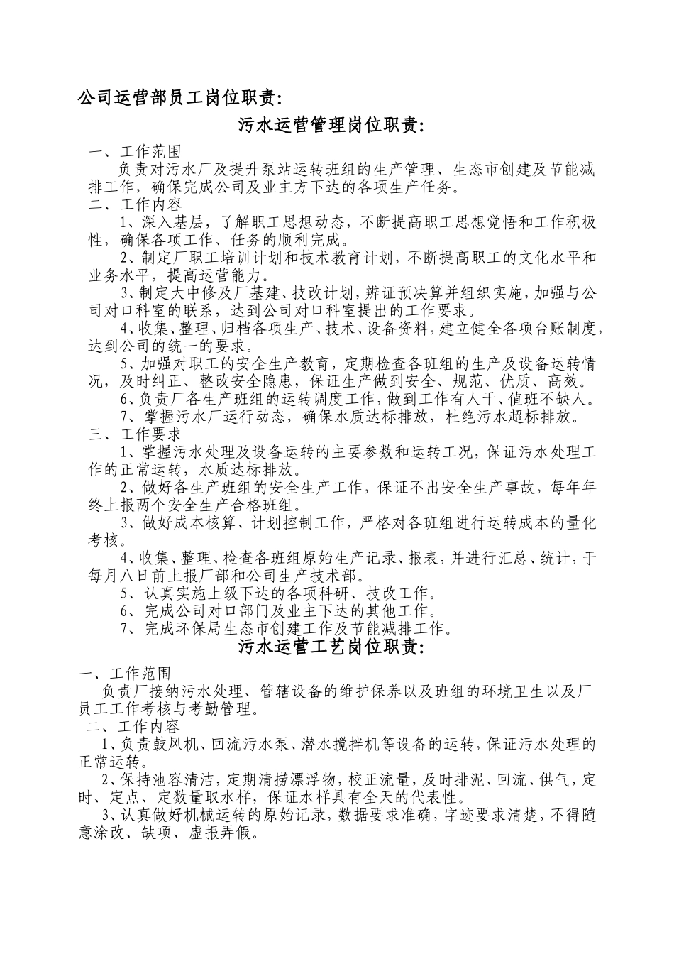 公司运营部员工岗位职责_第1页