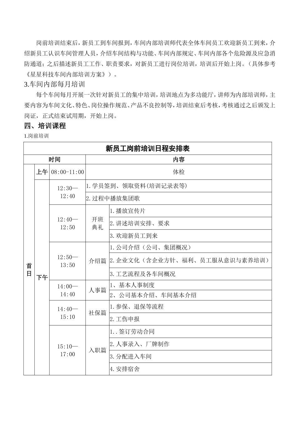 股份有限公司新员工培训方案_第2页