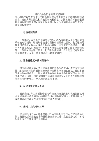 国家公务员历年面试流程说明
