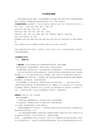 古典诗歌鉴赏题解