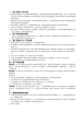 分公司客户响应工作职责及流程