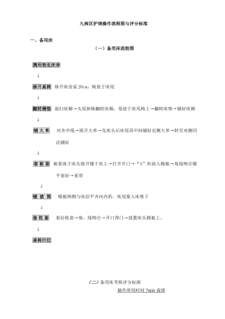 九病区护理操作流程图与评分标准