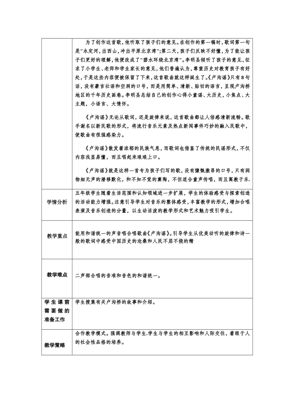 基于课标的课堂教学设计模板五年级音乐第九册第四单元_第2页