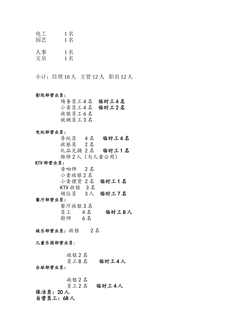 淘乐欢乐世界人员构架方案_第2页