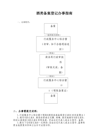 酒类备案登记办事指南