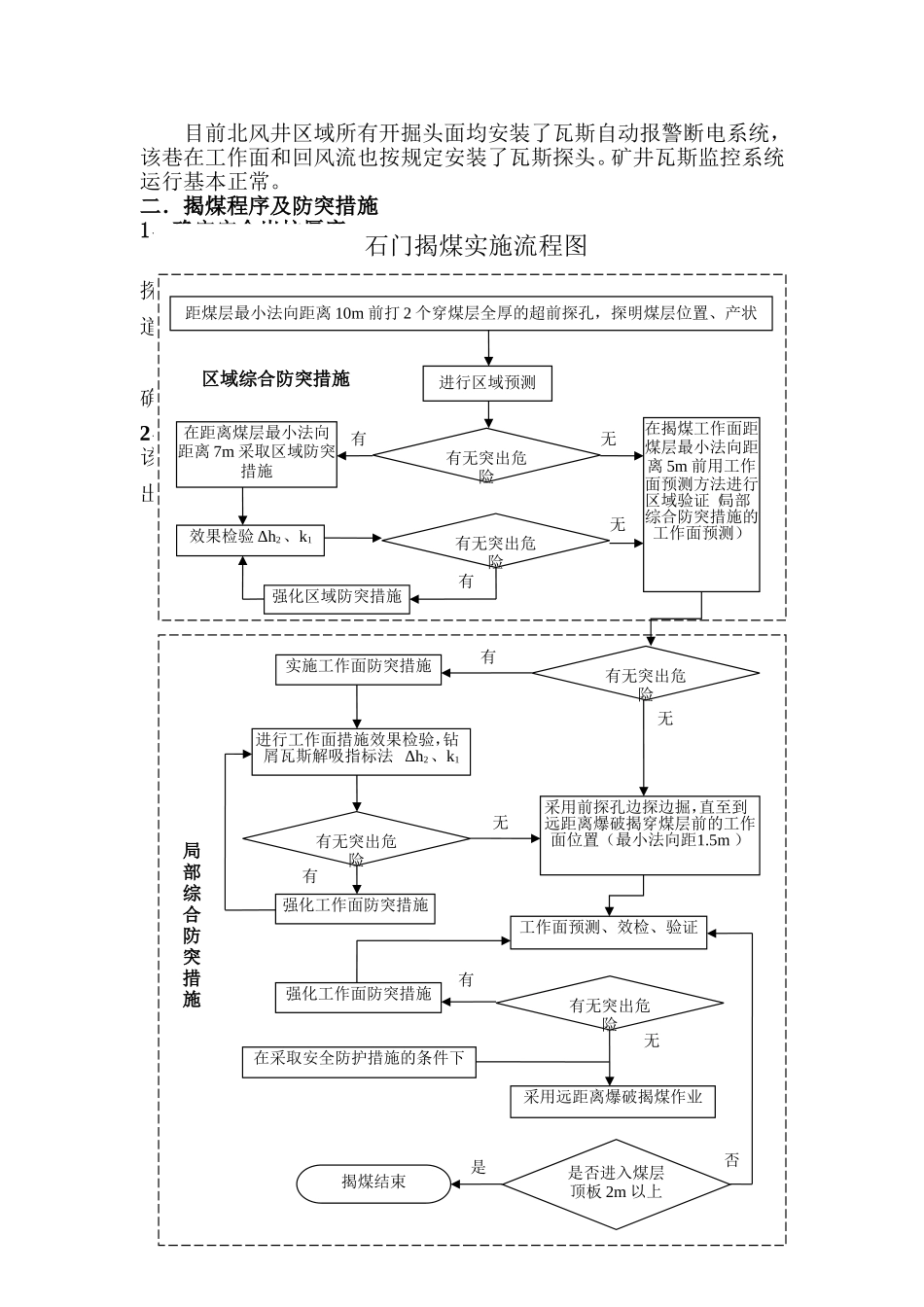 煤矿北一采区回风巷揭露2#煤层防治煤与瓦斯突出设计_第2页