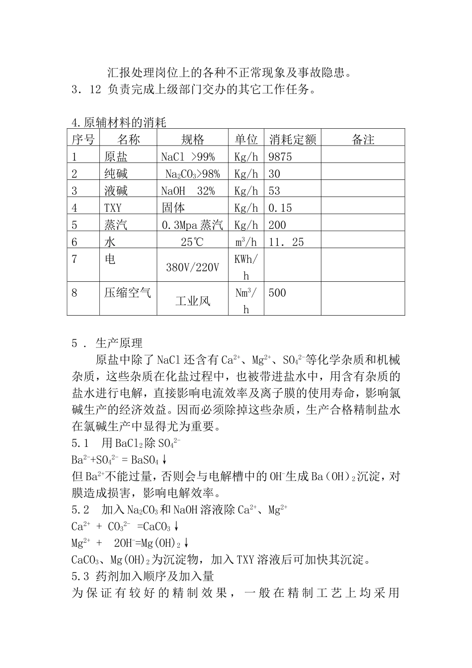 集团有限责任公司企业标准 一次盐水岗位操作规程_第3页
