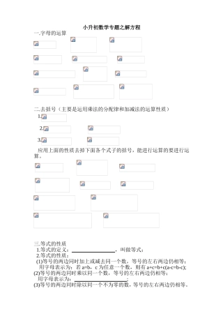 小升初数学专题之解方程