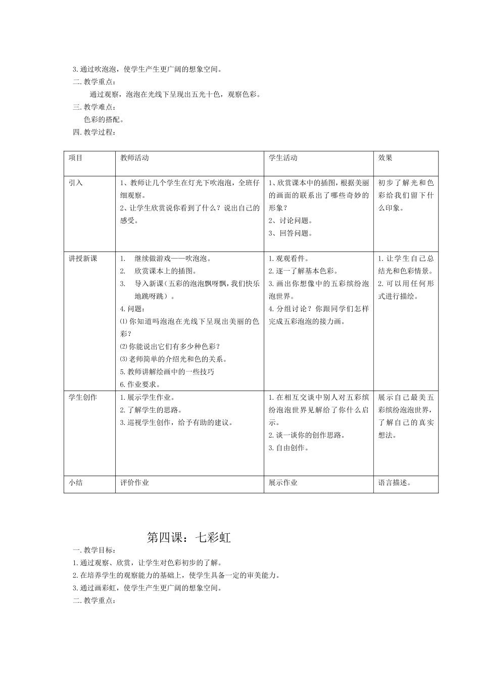 漫游飞行世界 海洋世界 全册教学设计_第3页