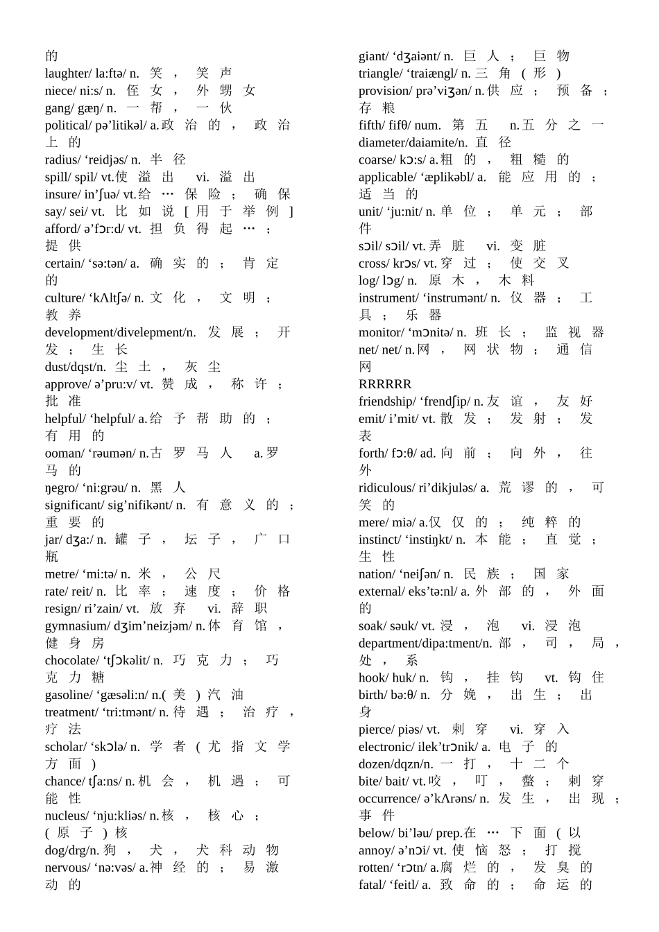 英语四六级词汇大全（带“音标”）_第3页
