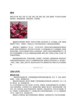 菱角知识点梳理汇总