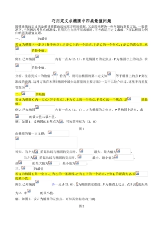 巧用定义求椭圆中四类最值问题