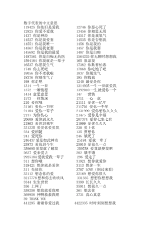 数字代表的中文意思