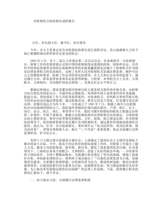 市检察院分院检察长述职报告