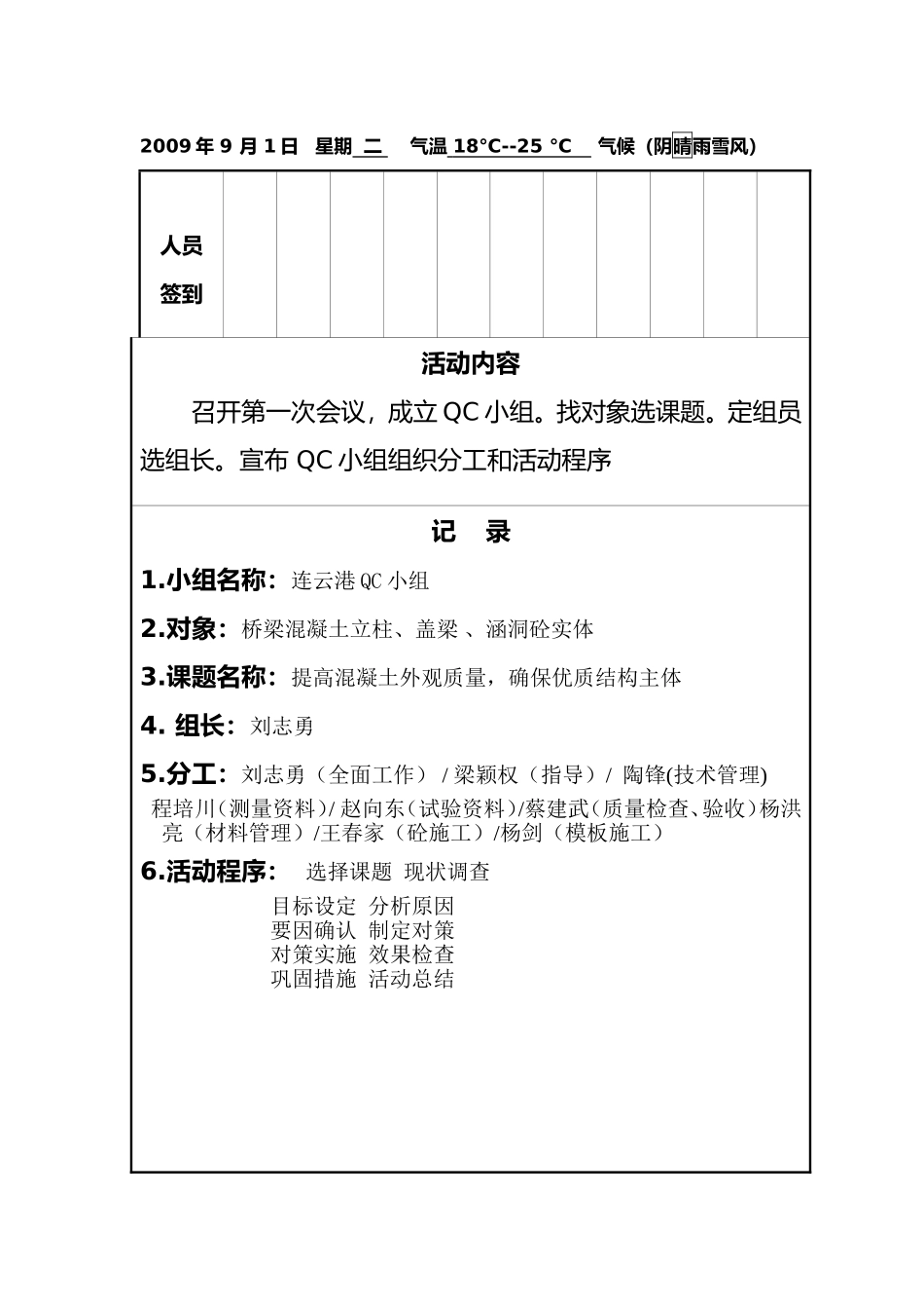 提高混凝土外观质量，确保优质结构主体 QC课题_第2页