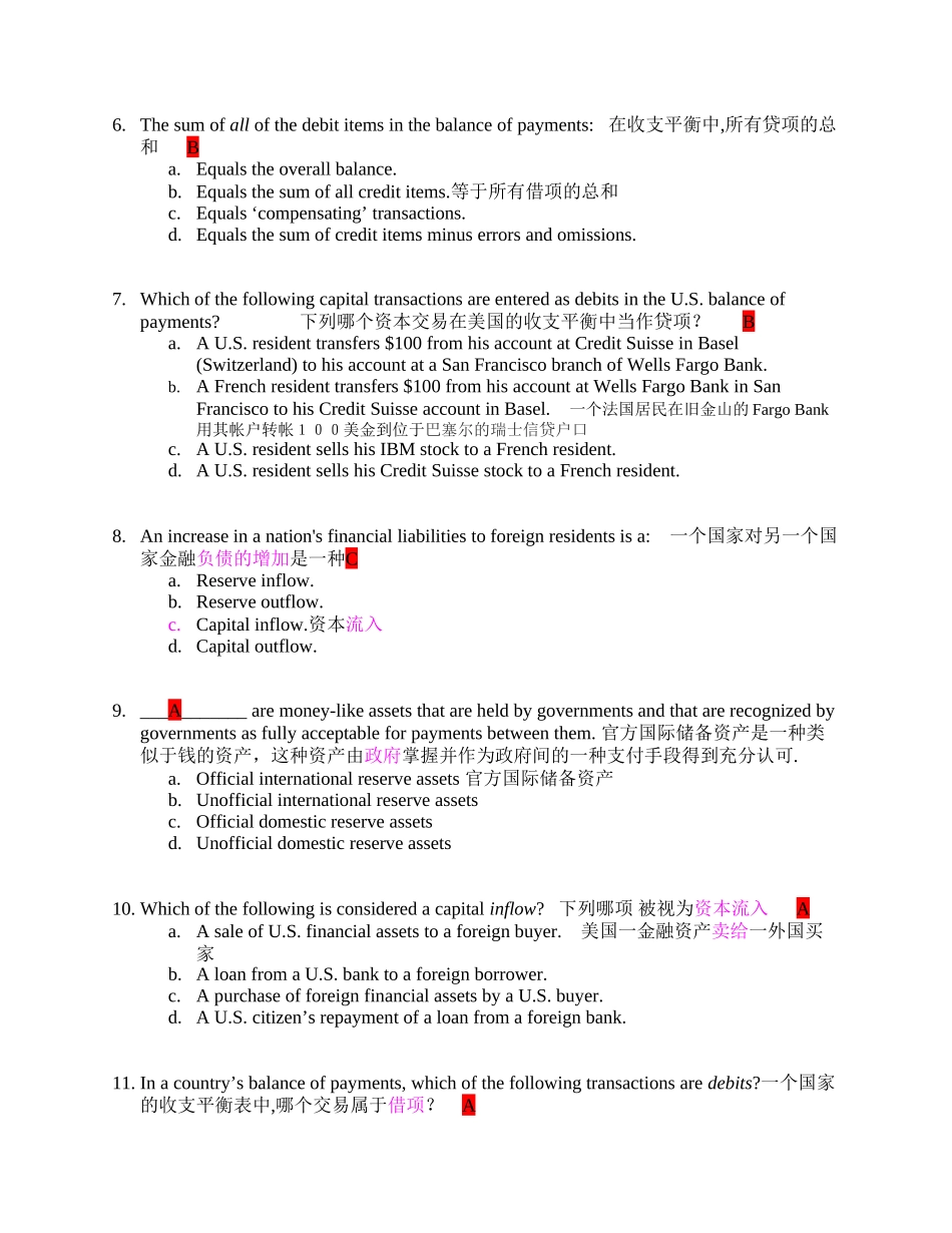 Chapter 2 Payments among Nations测试英语练习题_第2页