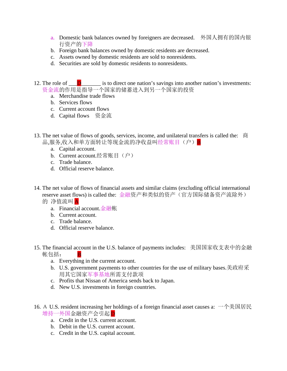 Chapter 2 Payments among Nations测试英语练习题_第3页