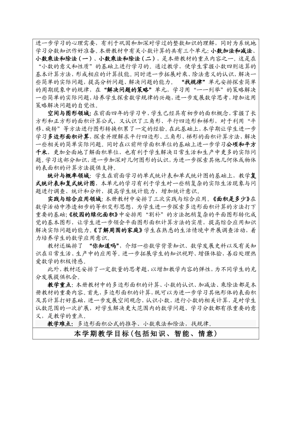 五年级数学学科教学计划_第3页