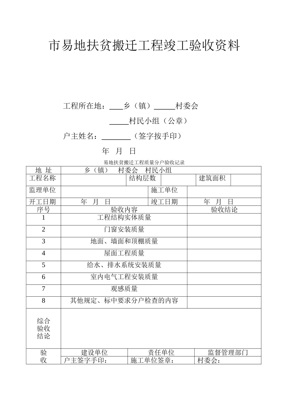 市易地扶贫搬迁工程竣工验收资料_第1页