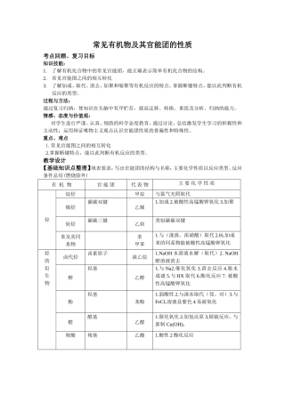 常见有机物及其官能团的性质知识点梳理汇总