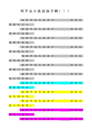 从小告诉孩子应该练习的习惯