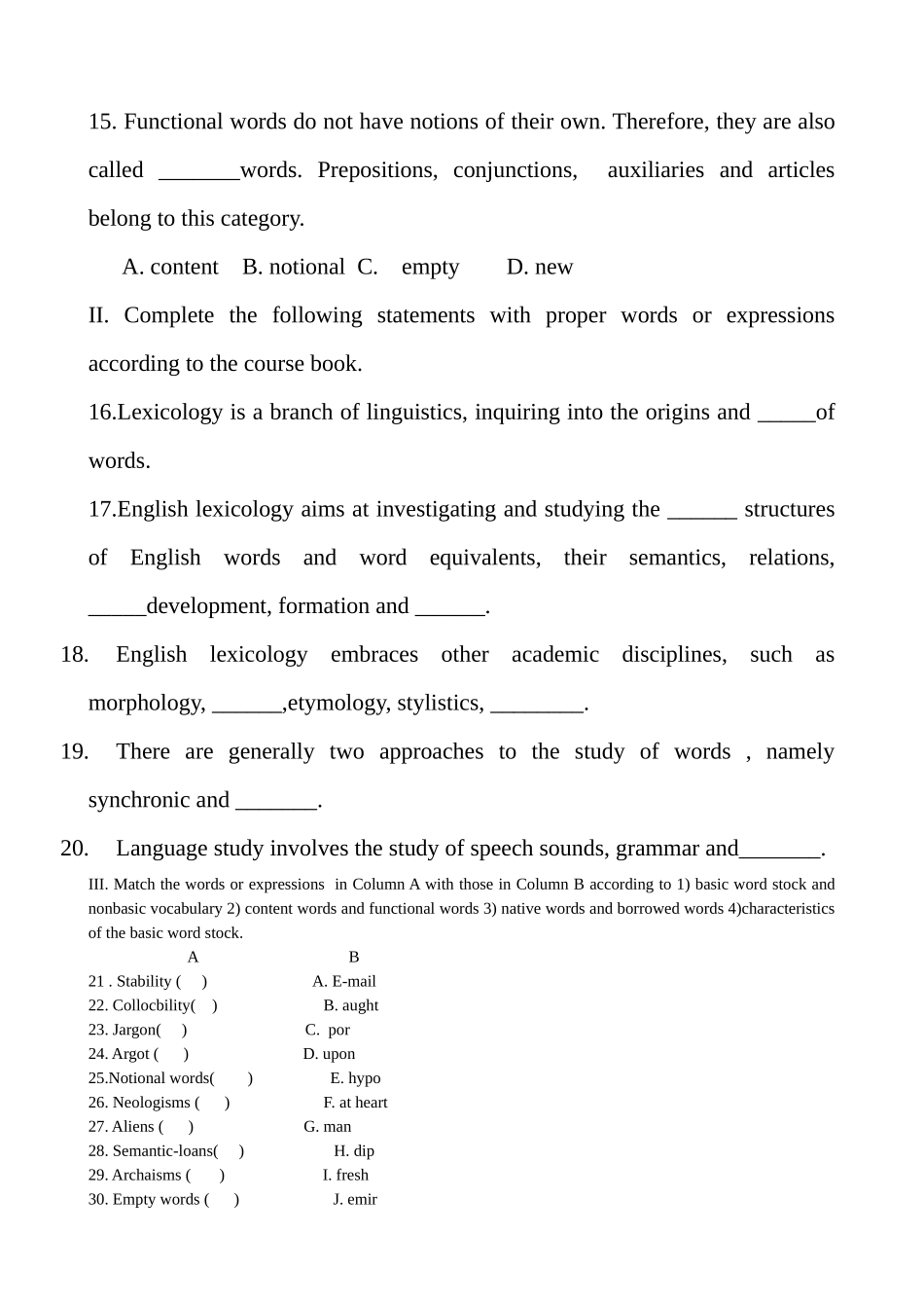 英语词汇学试题_第3页