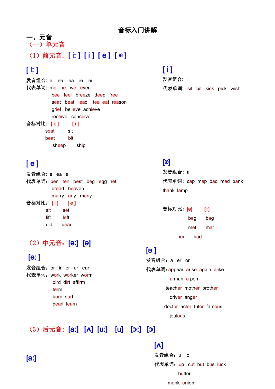音标入门讲解_第1页