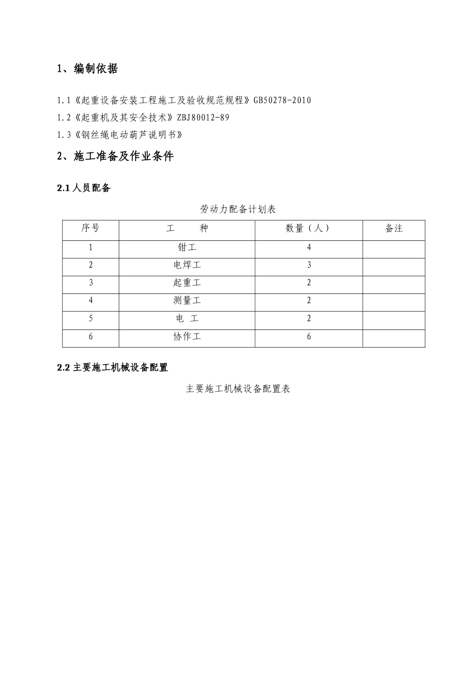 电动葫芦安装施工技术方案_第2页