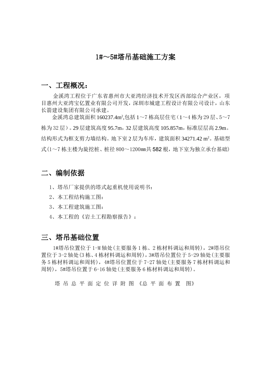 房地产工程1#～5#塔吊基础施工方案_第1页