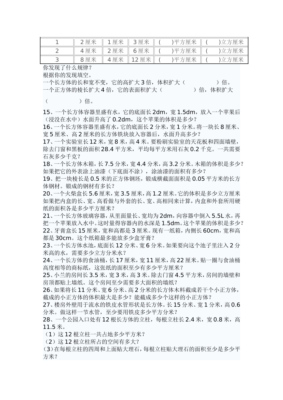 长方体和正方体易错题整理_第2页